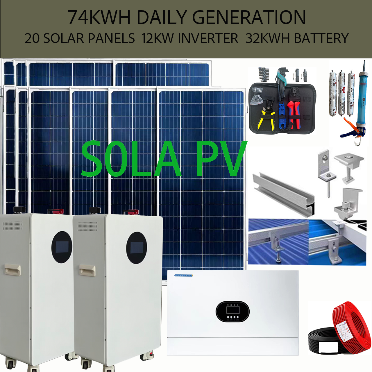 Solar-plus-storage model for large residences